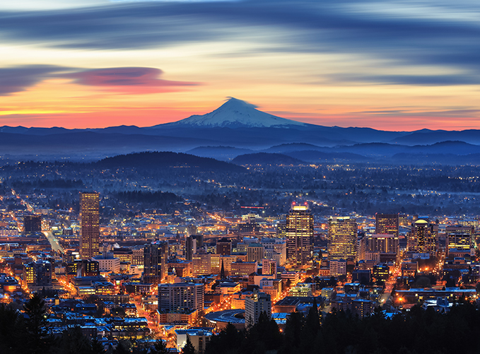 Portland City Skyline View